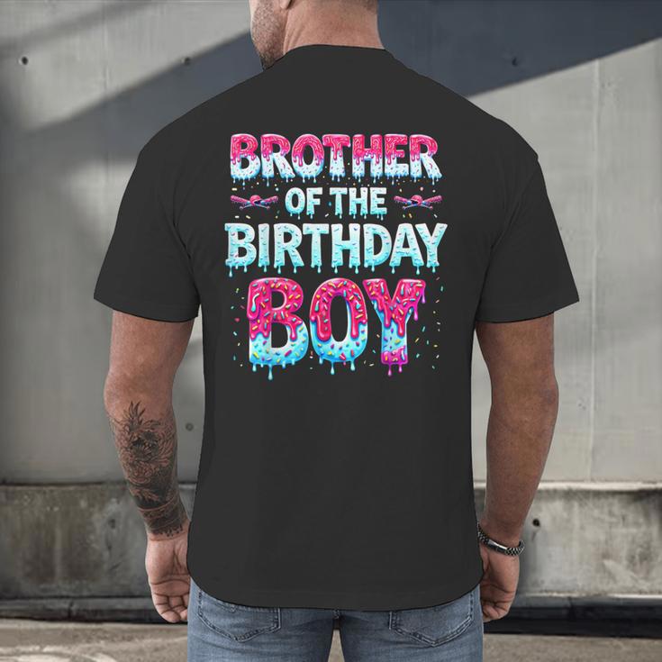 Brother Of The Birthday Boy Ice Cream Baseball Family Party Men's Back Print T-Shirt