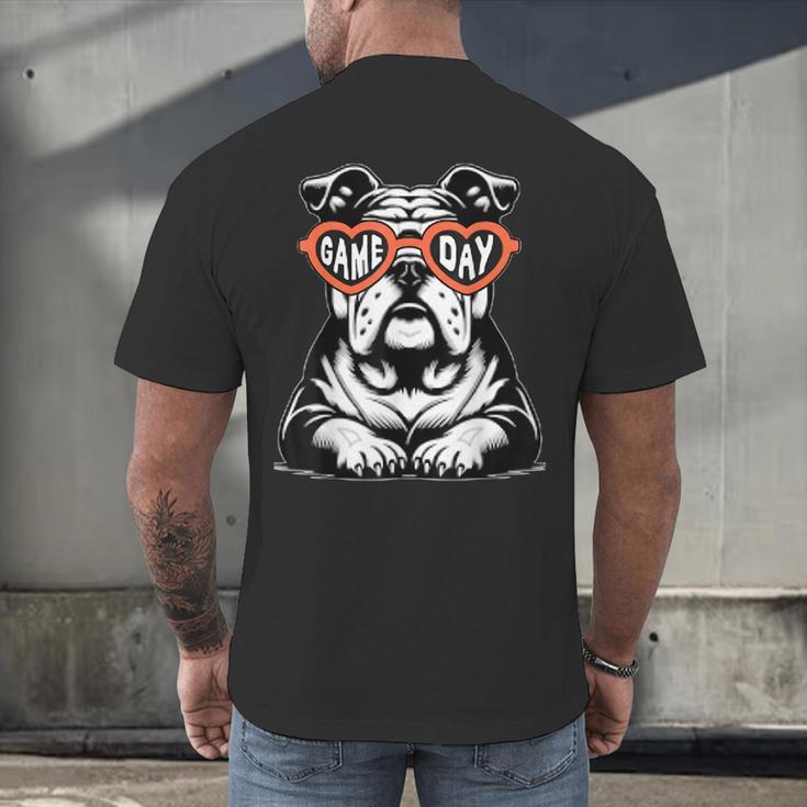 Bulldog Mascot Sports Fan Football Basketball Baseball Men's Back Print T-Shirt Bulldog Mascot Sports Fan Football Basketball Baseball Men's Back Print T-Shirt