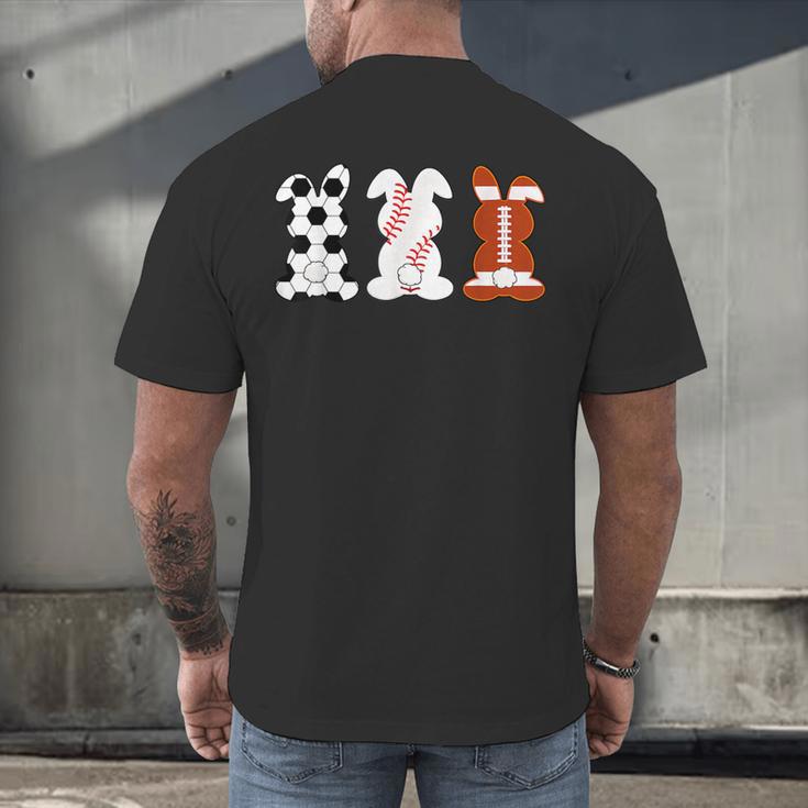 Bunny Football Baseball Sport Easter Day Men's Back Print T-Shirt Bunny Football Baseball Sport Easter Day Men's Back Print T-Shirt