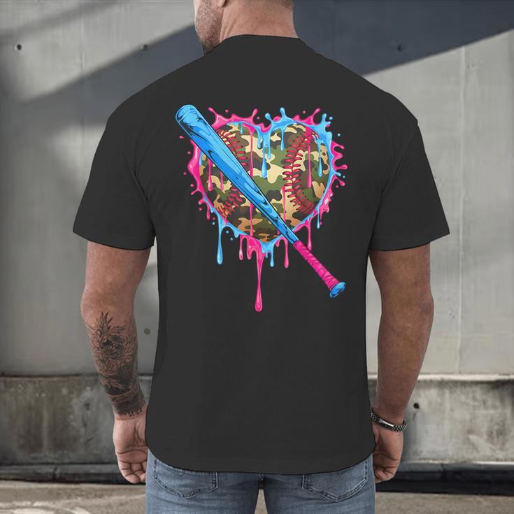 Camo Baseball Heart Drip Valentine Baseball Icecream Boys Men's Back Print T-Shirt Camo Baseball Heart Drip Valentine Baseball Icecream Boys Men's Back Print T-Shirt