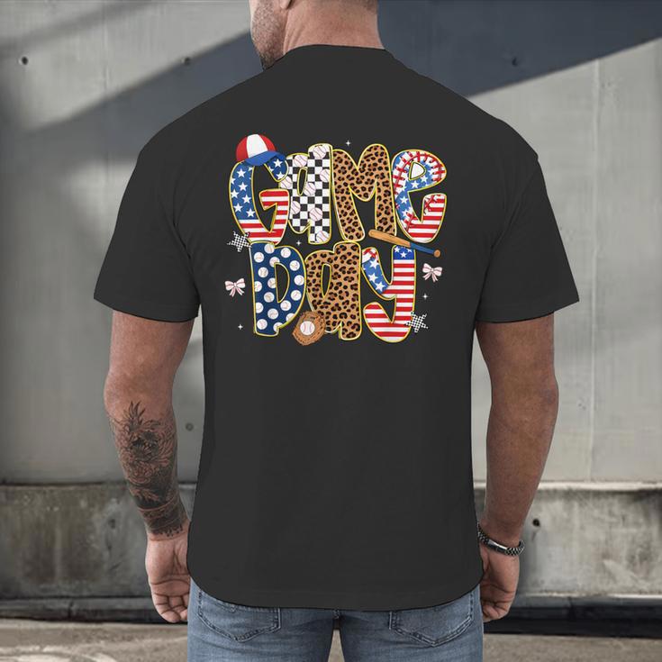 Checkered Leopard Game Day Baseball Men Women Kids Men's Back Print T-Shirt Checkered Leopard Game Day Baseball Men Women Kids Men's Back Print T-Shirt