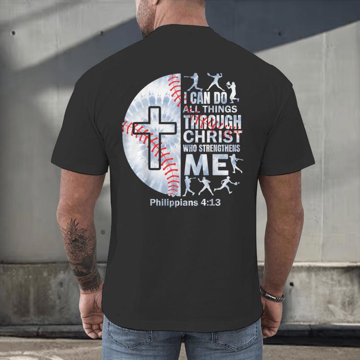 Christian Baseball Men Boy Player Team Religious Philippians Men's Back Print T-Shirt Christian Baseball Men Boy Player Team Religious Philippians Men's Back Print T-Shirt