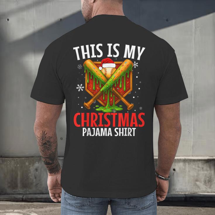 My Christmas Baseball Pajama Helmet Santa Xmas Men Boys Men's Back Print T-Shirt My Christmas Baseball Pajama Helmet Santa Xmas Men Boys Men's Back Print T-Shirt