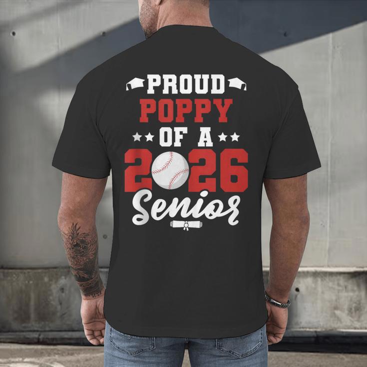 Class Of 2026 Senior Year Baseball Poppy 2026 Graduate Men's Back Print T-Shirt Class Of 2026 Senior Year Baseball Poppy 2026 Graduate Men's Back Print T-Shirt