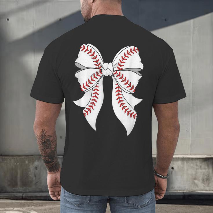 Cute Baseball Coquette Bow For Women Girls Baseball Mama Mom Men's Back Print T-Shirt Cute Baseball Coquette Bow For Women Girls Baseball Mama Mom Men's Back Print T-Shirt