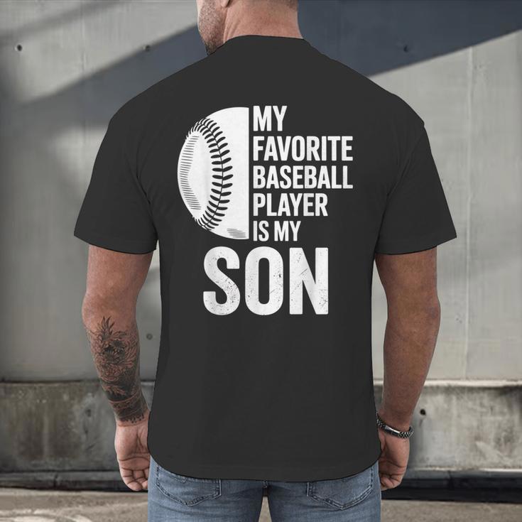 Cute Favorite Baseball Player Is My Son Women Men Men's Back Print T-Shirt