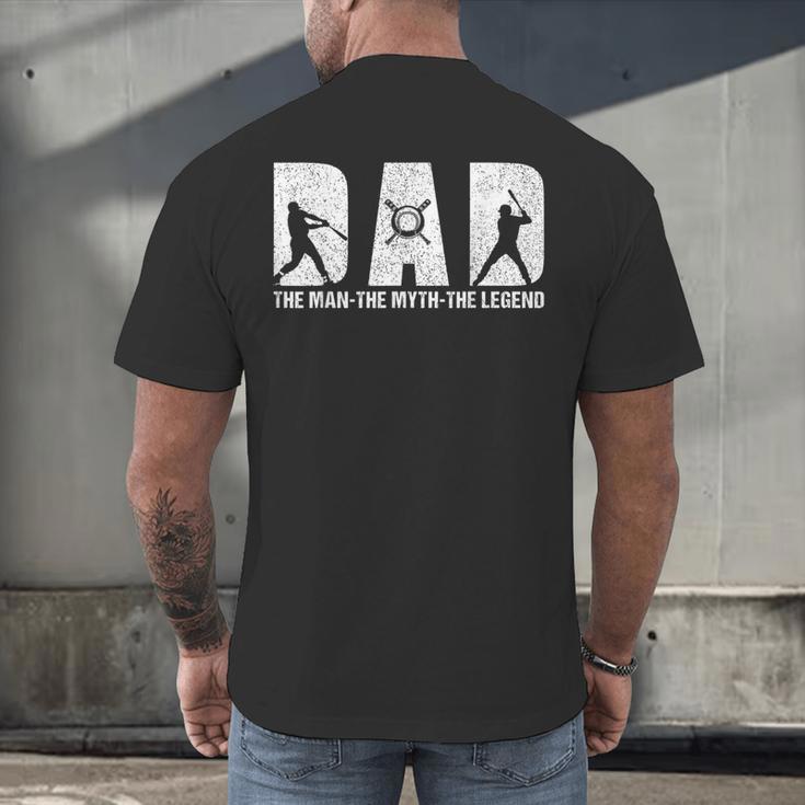 Dad Baseball The Man The Myth The Legend Daddy Father's Day Men's Back Print T-Shirt Dad Baseball The Man The Myth The Legend Daddy Father's Day Men's Back Print T-Shirt