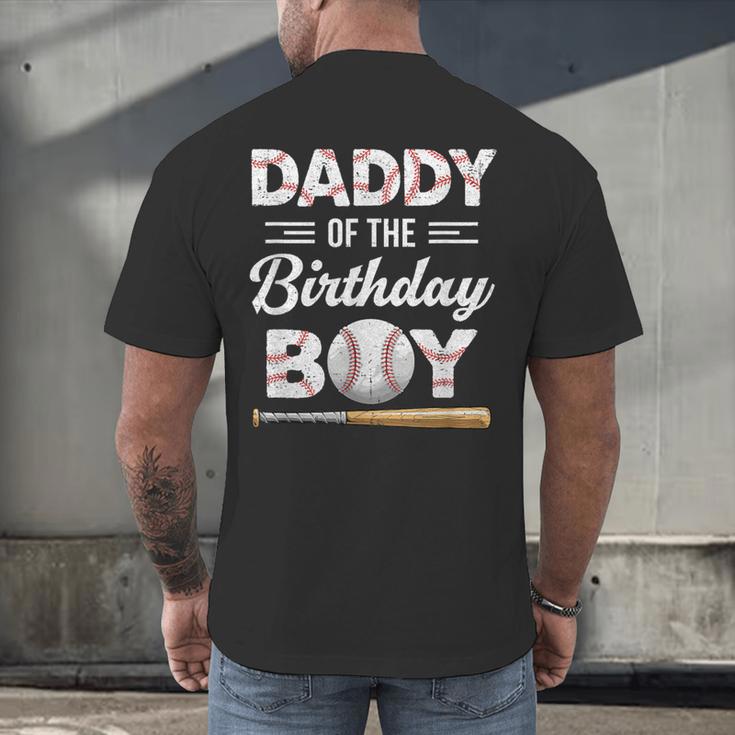 Daddy Of The Birthday Boy Baseball Matching Family Men's Back Print T-Shirt