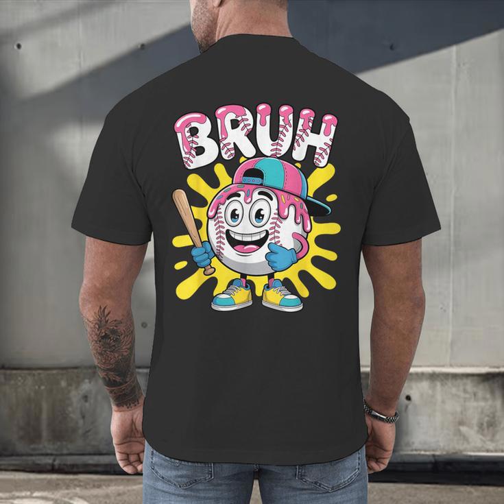 Drip Baseball Boy Youth Kid Ice Cream Dripping Baseball Bruh Men's Back Print T-Shirt Drip Baseball Boy Youth Kid Ice Cream Dripping Baseball Bruh Men's Back Print T-Shirt