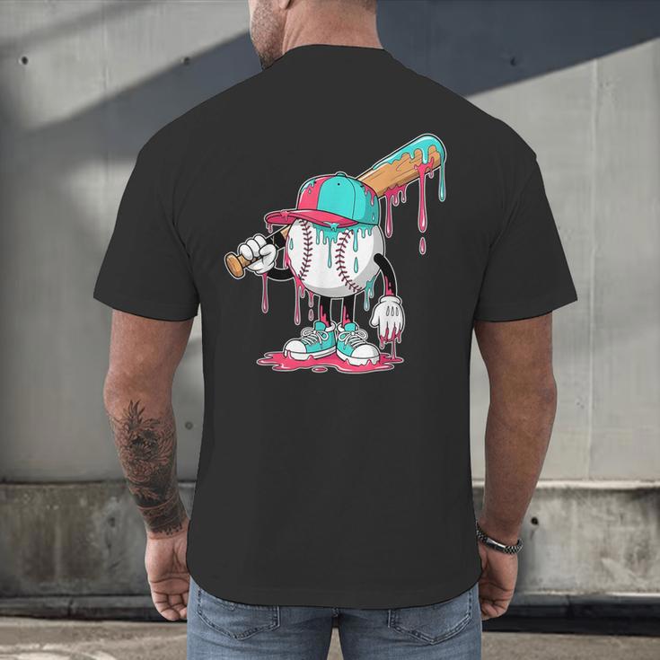 Drip Baseball For Boys Ice Cream Drip Youth Boys Sprinkles Men's Back Print T-Shirt Drip Baseball For Boys Ice Cream Drip Youth Boys Sprinkles Men's Back Print T-Shirt