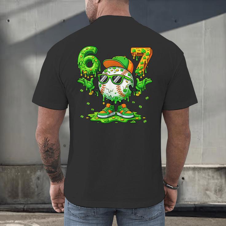 Drip Baseball Irish Shamrock St Patricks Men Boy Kid Men's Back Print T-Shirt Drip Baseball Irish Shamrock St Patricks Men Boy Kid Men's Back Print T-Shirt