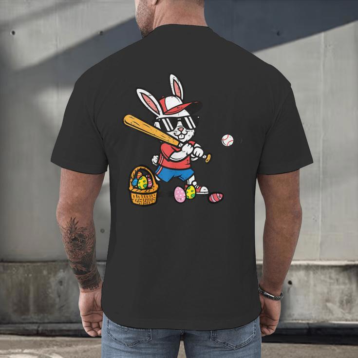 Easter Bunny Baseball Player Batter Rabbit Boys Kids Men Men's Back Print T-Shirt Easter Bunny Baseball Player Batter Rabbit Boys Kids Men Men's Back Print T-Shirt