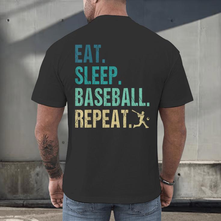 Eat Sleep Baseball Repeat Baseball Player Baseball Men's Back Print T-Shirt Eat Sleep Baseball Repeat Baseball Player Baseball Men's Back Print T-Shirt