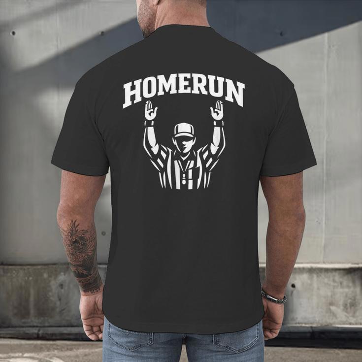 Football Referee Tee Touchdown Baseball Homerun Men's Back Print T-Shirt