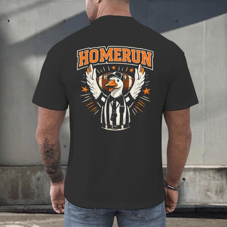 Football Referee Touchdown Baseball Homerun Goose Men's Back Print T-Shirt