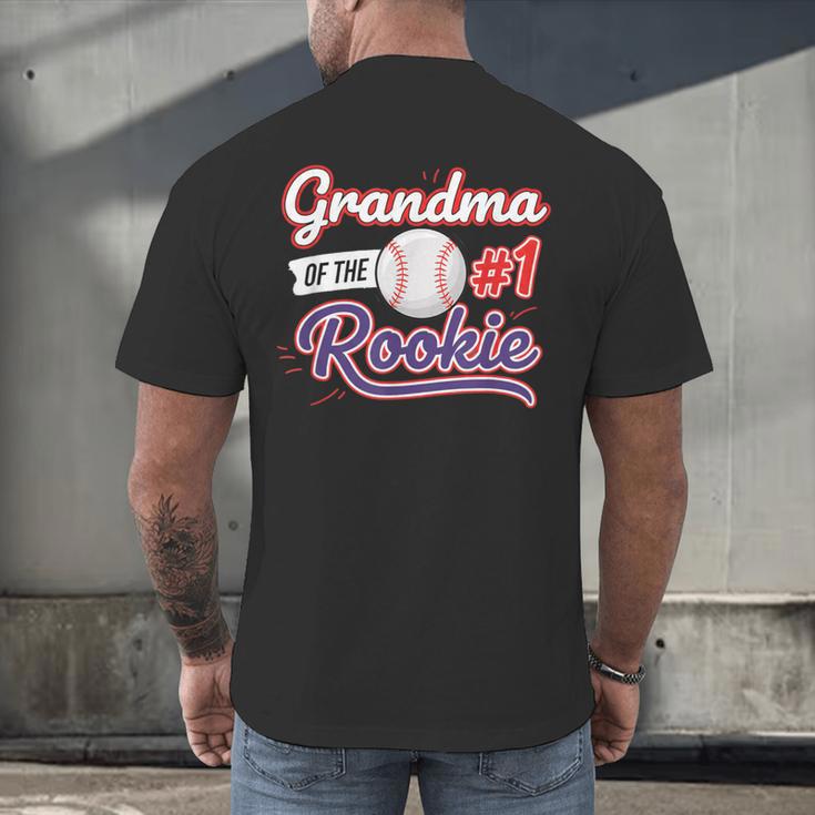 Grandparent Grandma Of The 1 Rookie Baseball Men's Back Print T-Shirt Grandparent Grandma Of The 1 Rookie Baseball Men's Back Print T-Shirt