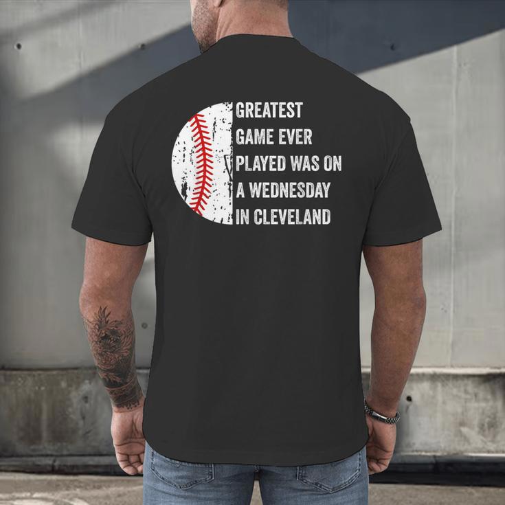 Greatest Game Ever Played Was In Cleveland 2016 Baseball Men's Back Print T-Shirt Greatest Game Ever Played Was In Cleveland 2016 Baseball Men's Back Print T-Shirt