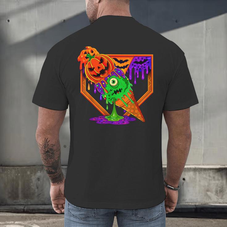 Halloween Baseball Ice Cream Drip Boys Girls Youth Men's Back Print T-Shirt Halloween Baseball Ice Cream Drip Boys Girls Youth Men's Back Print T-Shirt