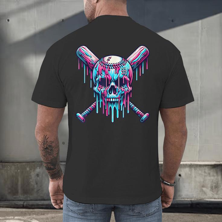 Halloween Baseball Skull Drip Baseball Lifestyle Boy Men Men's Back Print T-Shirt Halloween Baseball Skull Drip Baseball Lifestyle Boy Men Men's Back Print T-Shirt