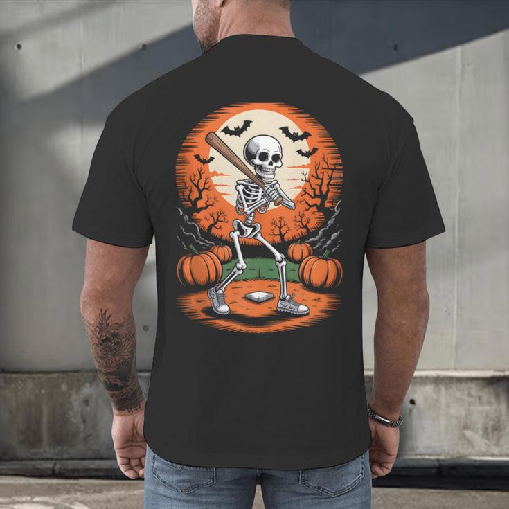 Halloween Skeleton Baseball Player Costume Men Boys Kids Men's Back Print T-Shirt
