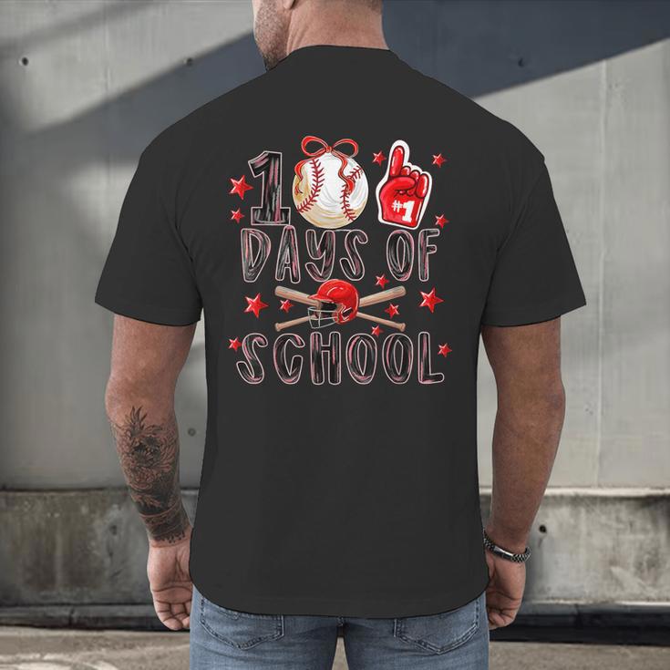 Happy 101 Days Of School Baseball Sports 100th Day Men's Back Print T-Shirt