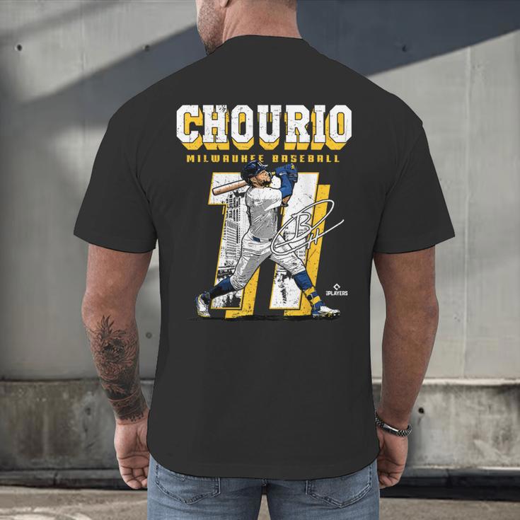Jackson Chourio Milwaukee MLB Baseball Player MLBJCH201M Men's Back Print T-Shirt