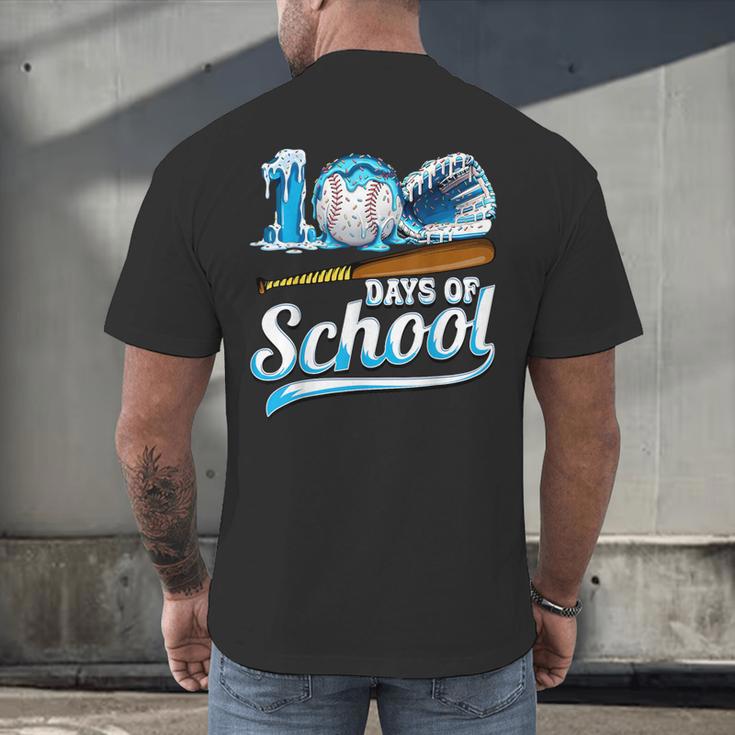 Kid 100 Days Of School Drip Baseball Ice Cream 100th Day Boy Men's Back Print T-Shirt Kid 100 Days Of School Drip Baseball Ice Cream 100th Day Boy Men's Back Print T-Shirt