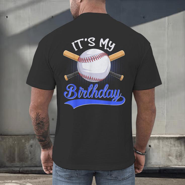 Kids 8th Baseball Birthday Party Boys Sport Fan 8 Years Old Men's Back Print T-Shirt