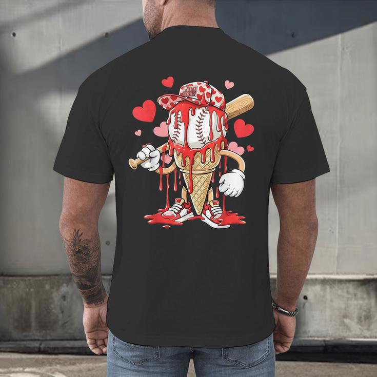 Kids Baseball Drip Ice Cream Apparel Kids Boys Valentine Men's Back Print T-Shirt Kids Baseball Drip Ice Cream Apparel Kids Boys Valentine Men's Back Print T-Shirt