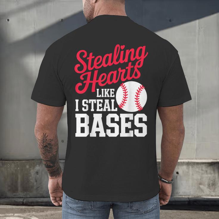 Kids Stealing Hearts Cute Baseball Boys Men's Back Print T-Shirt