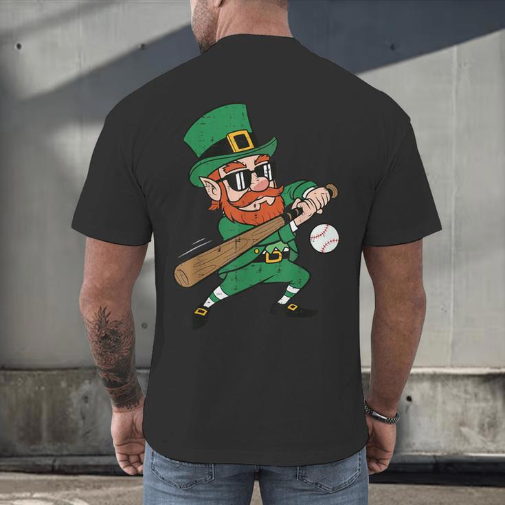 Leprechaun Baseball St Patricks Day Saint Pattys Men Boys Men's Back Print T-Shirt Leprechaun Baseball St Patricks Day Saint Pattys Men Boys Men's Back Print T-Shirt