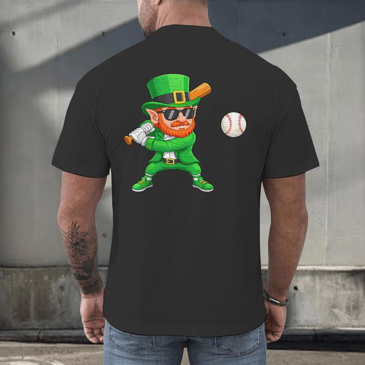 Leprechaun Playing Baseball St Patricks Day Sport Boys Men's Back Print T-Shirt