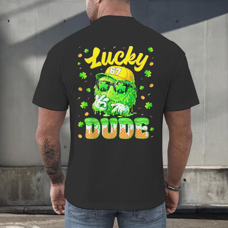 Lucky Dude Drip Baseball Shamrock St Patrick Men Boy Youth Men's Back Print T-Shirt