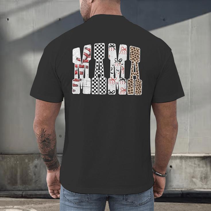 Mama Baseball Season Happy Game Day Trendy Sports Mom Men's Back Print T-Shirt Mama Baseball Season Happy Game Day Trendy Sports Mom Men's Back Print T-Shirt