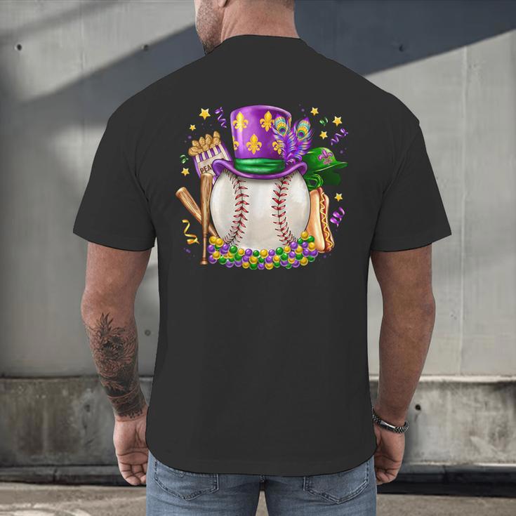 Mardi Gras Baseball Jester Hat Fleur De Lis Boys Girls Kids Men's Back Print T-Shirt Mardi Gras Baseball Jester Hat Fleur De Lis Boys Girls Kids Men's Back Print T-Shirt