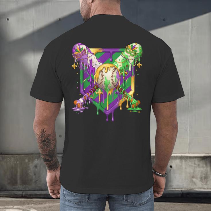Mardi Gras Ice Cream Drip Baseball Sports For Men Women Kids Men's Back Print T-Shirt Mardi Gras Ice Cream Drip Baseball Sports For Men Women Kids Men's Back Print T-Shirt
