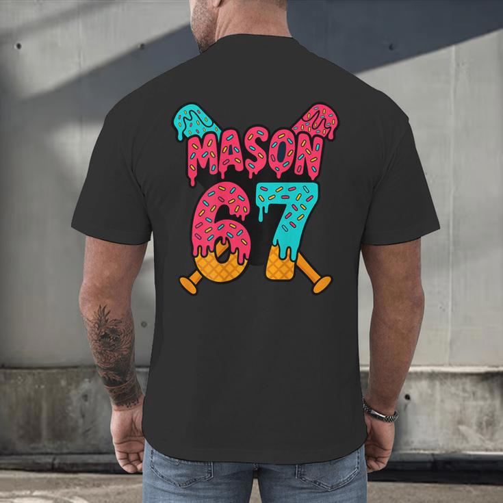 Mason 67 Ice Cream Drip Baseball Meme Men's Back Print T-Shirt Mason 67 Ice Cream Drip Baseball Meme Men's Back Print T-Shirt