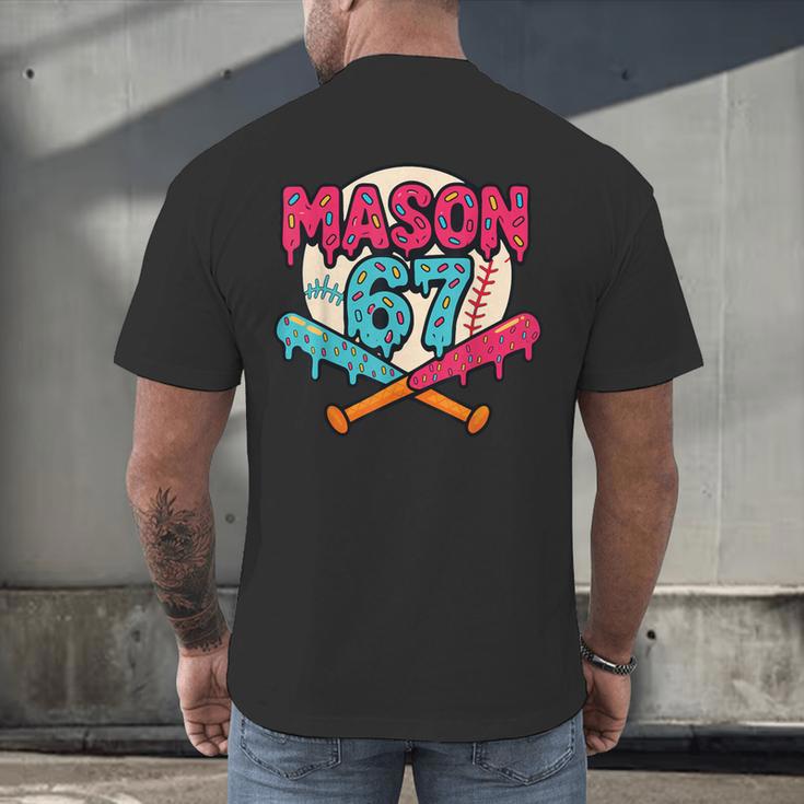 Mason 67 Ice Cream Drip Baseball Meme Graphics Men's Back Print T-Shirt Mason 67 Ice Cream Drip Baseball Meme Graphics Men's Back Print T-Shirt