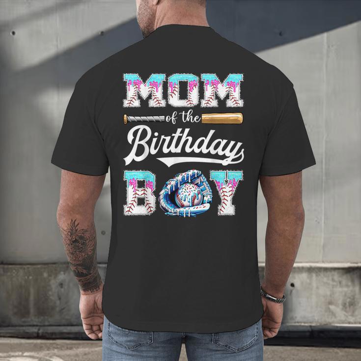 Mom Of The Birthday Boy Baseball Ice Cream Drip Matching Men's Back Print T-Shirt Mom Of The Birthday Boy Baseball Ice Cream Drip Matching Men's Back Print T-Shirt