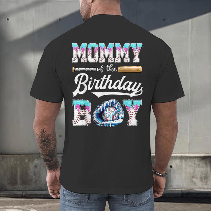 Mommy Of The Birthday Boy Baseball Ice Cream Drip Matching Men's Back Print T-Shirt Mommy Of The Birthday Boy Baseball Ice Cream Drip Matching Men's Back Print T-Shirt