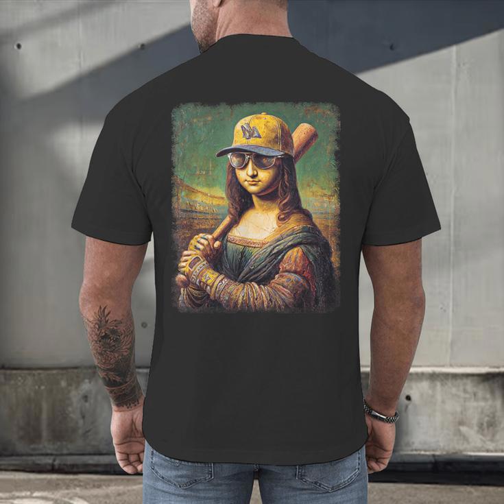 Mona Lisa Baseball Trending Aesthetic Streetwear Men's Back Print T-Shirt