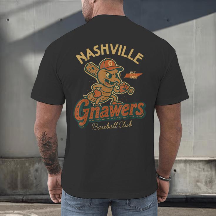 Nashville Gnawers Retro Minor League Baseball Men's Back Print T-Shirt Nashville Gnawers Retro Minor League Baseball Men's Back Print T-Shirt