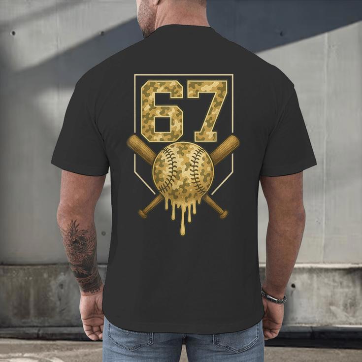 Number 67 Baseball Drip Camo Six Seven Meme Boys Kids Men's Back Print T-Shirt Number 67 Baseball Drip Camo Six Seven Meme Boys Kids Men's Back Print T-Shirt