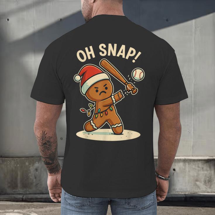 Oh Snap Gingerbreadman Baseball Christmas Men Boys Toddlers Men's Back Print T-Shirt Oh Snap Gingerbreadman Baseball Christmas Men Boys Toddlers Men's Back Print T-Shirt