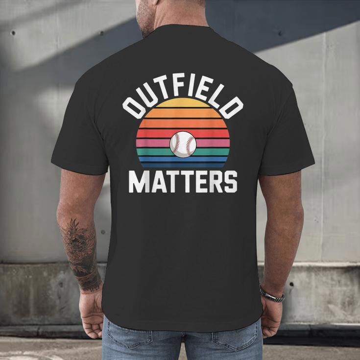 Outfield Matters Baseball Outfielder Athlete Sports Men's Back Print T-Shirt Outfield Matters Baseball Outfielder Athlete Sports Men's Back Print T-Shirt