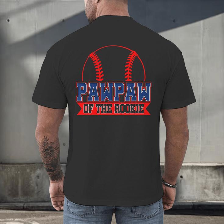 Pawpaw Rookie Of Year 1st Birthday Baseball Theme Matching Men's Back Print T-Shirt Pawpaw Rookie Of Year 1st Birthday Baseball Theme Matching Men's Back Print T-Shirt