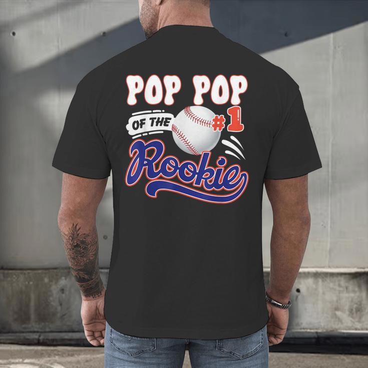 Pop Pop Rookie Of Year 1st Birthday Baseball Theme Matching Men's Back Print T-Shirt Pop Pop Rookie Of Year 1st Birthday Baseball Theme Matching Men's Back Print T-Shirt