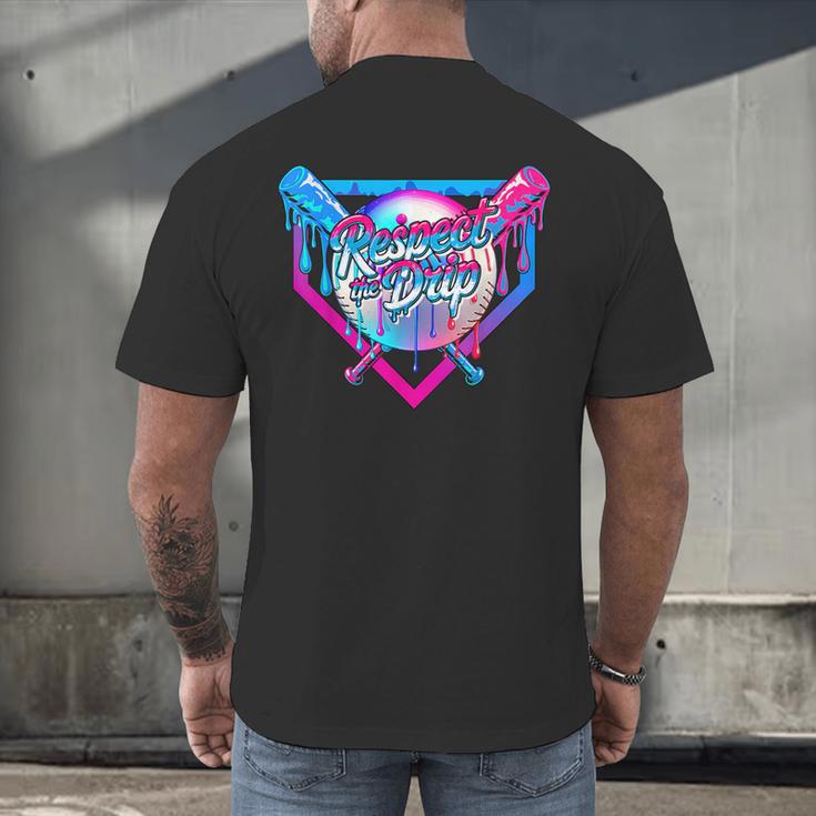 Respect The Drip Baseball Ice Cream For Kids Boys Youth Men's Back Print T-Shirt Respect The Drip Baseball Ice Cream For Kids Boys Youth Men's Back Print T-Shirt