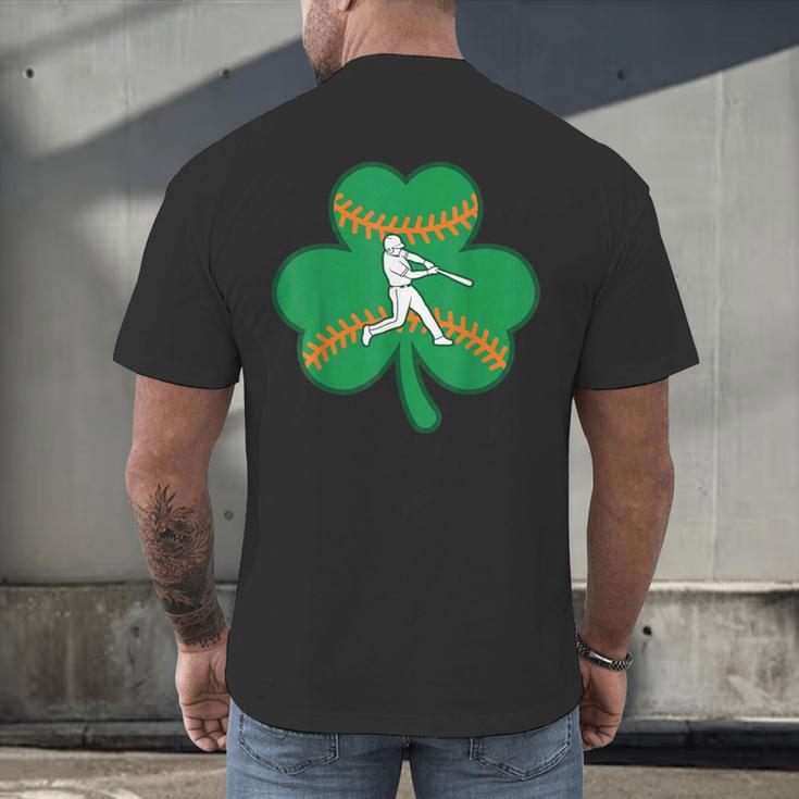 Retro Shamrock Baseball St Patricks Day Men Women Boys Girls Men's Back Print T-Shirt