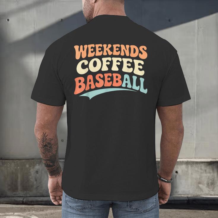 Weekends Coffee Baseball Retro Vibes Men's Back Print T-Shirt Weekends Coffee Baseball Retro Vibes Men's Back Print T-Shirt